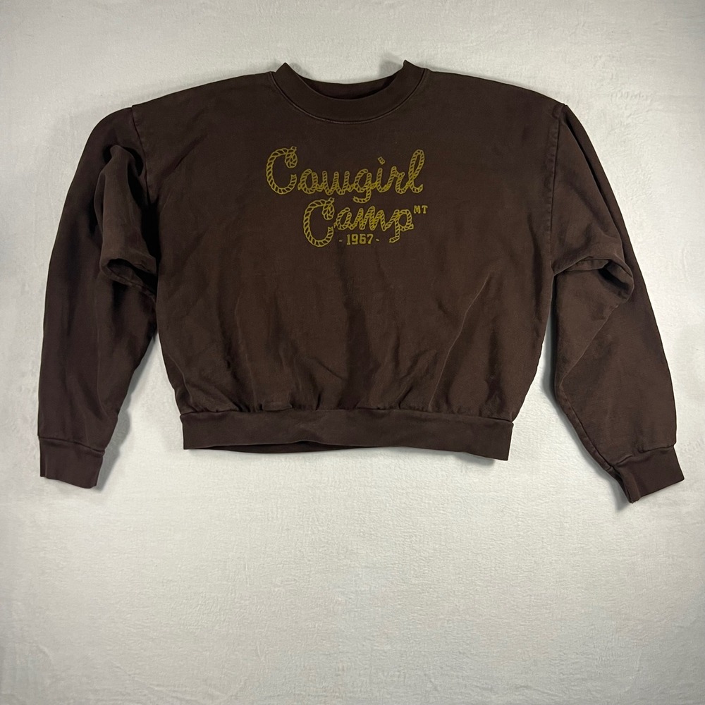 Cropped Cowgirl Camp 1967‎ Brown Sweatshirt Womens